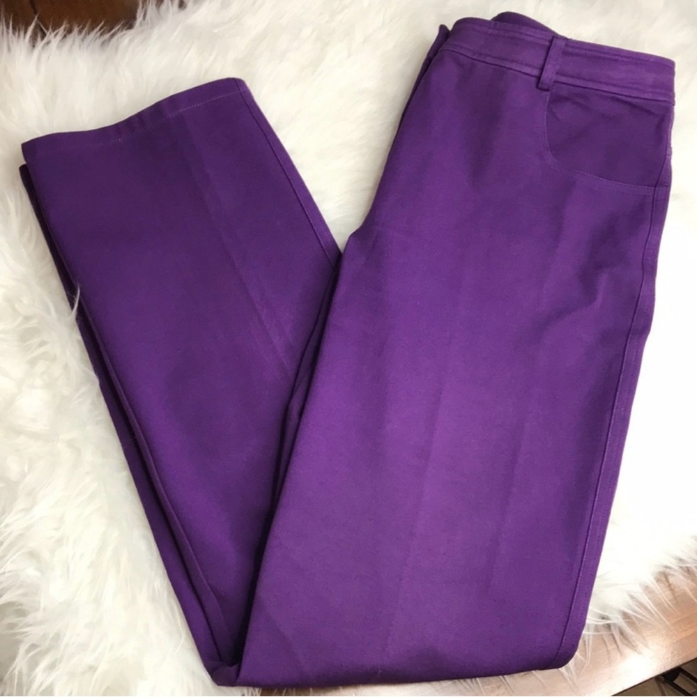 ST. JOHN Rare Purple “Yellow Label” Marie Pants 4